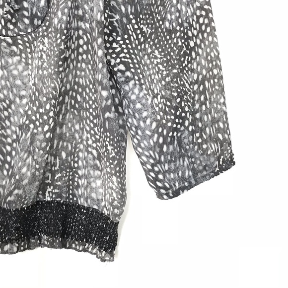 Maurices Leopard print semi sheer peasant blouse M - Picture 6 of 8